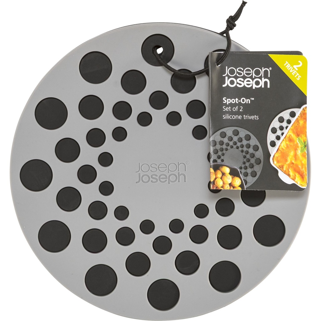 Joseph Joseph Spot-On Set of 2 Grey Silicone Trivets