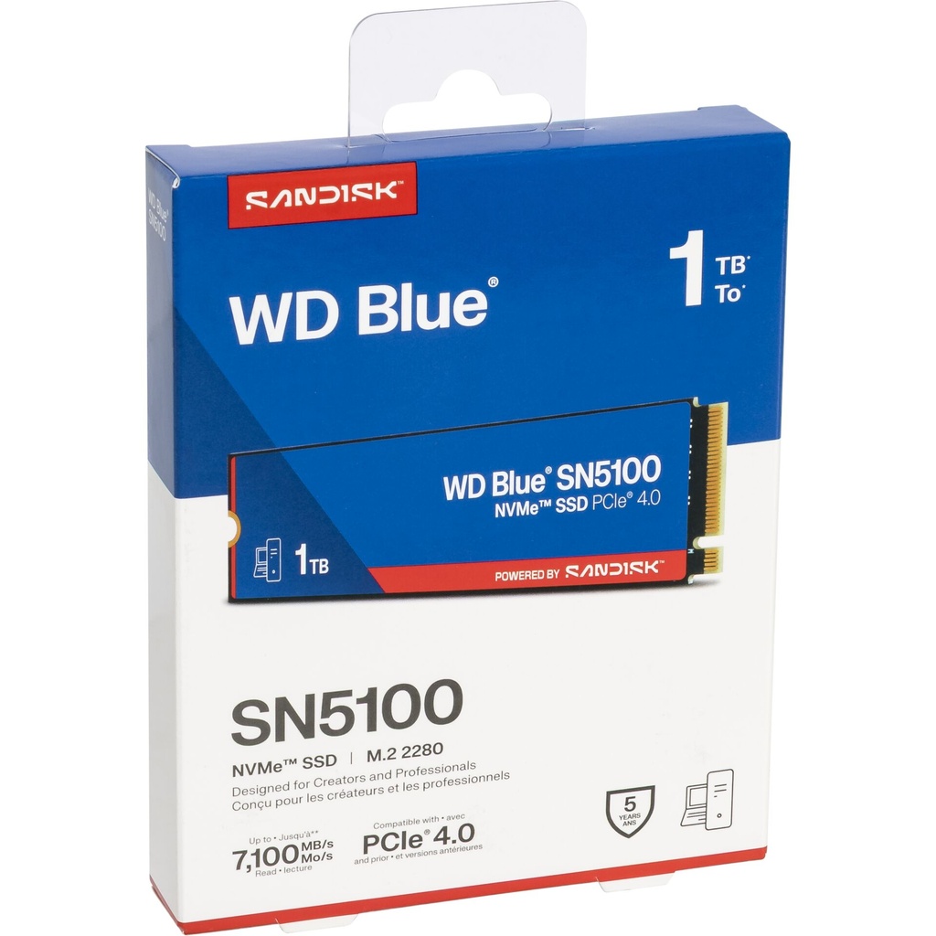 Western Digital Blue SSD     1TB M.2 2280 SN5100      WDS100T5B0E