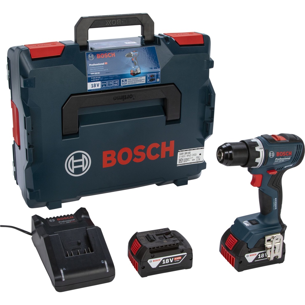 Bosch GSR 18V-65 2x 5,0Ah Cordless Drill Driver