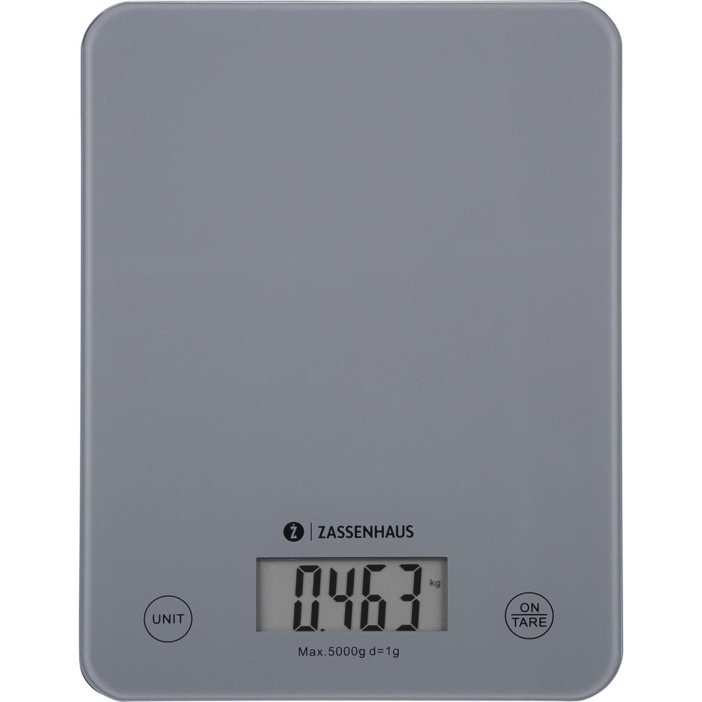 Zassenhaus Kitchen Scale Digital Sacles Balance Cool Grey