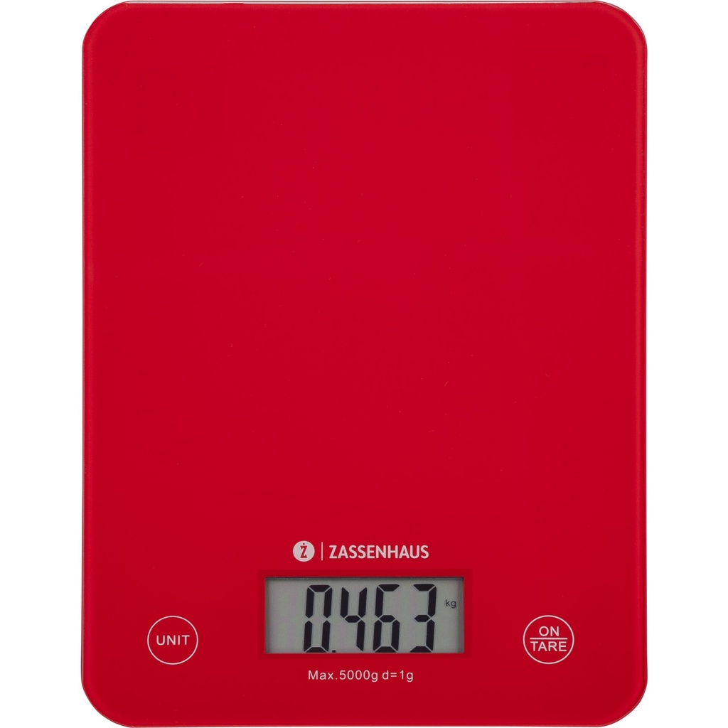 Zassenhaus Kitchen Scale Digital Scale Balance Cool red
