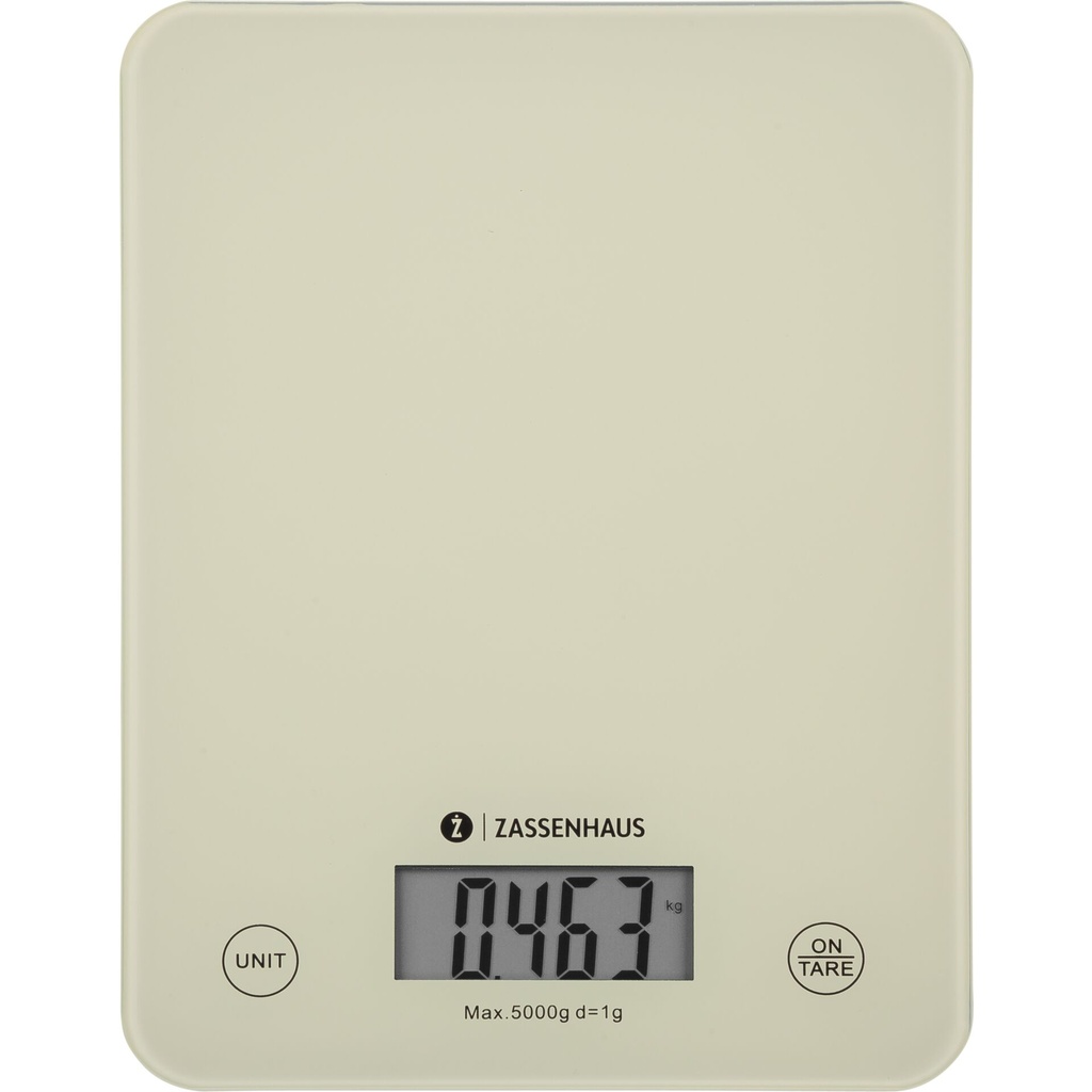 Zassenhaus Kitchen Scale Digital Scale Balance Cool Cream