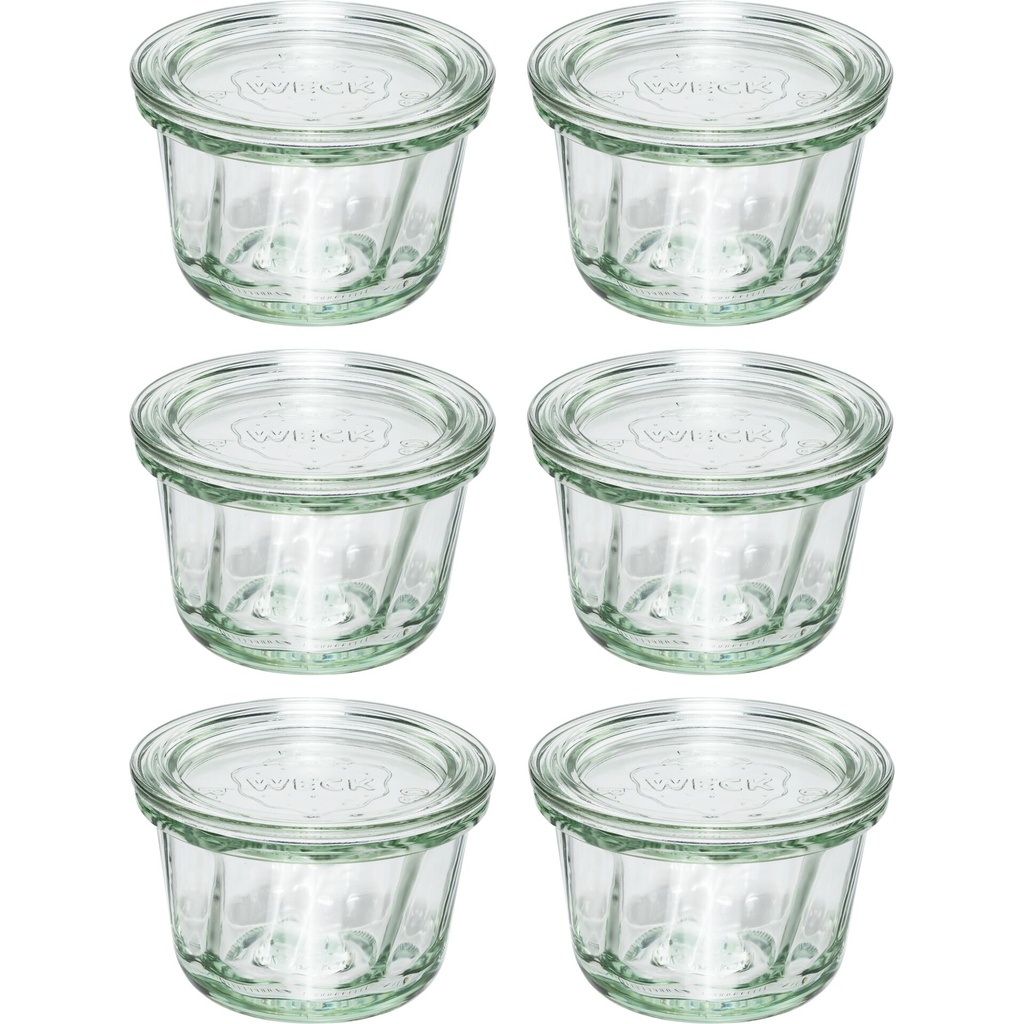 WECK Round Rim Jar Muffin 165ml Set of 6