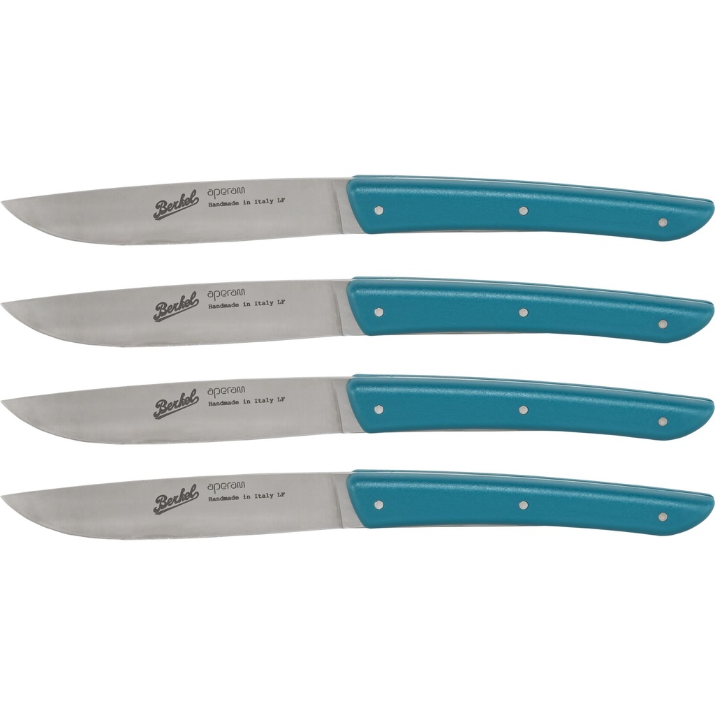 Berkel steak knife set 4-pcs. Color petrol blue
