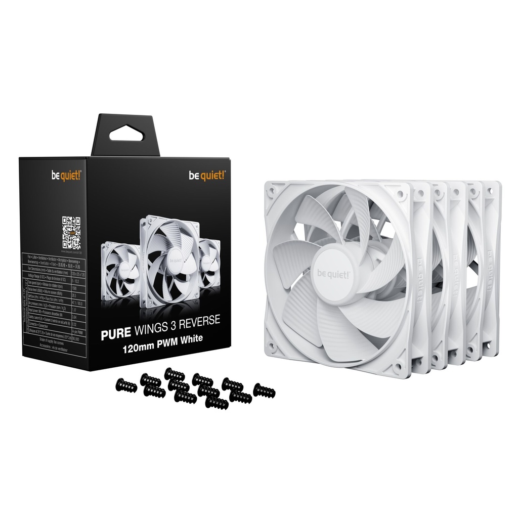 be quiet! Pure Wings 3 120mm PWM Reverse White 3-Pack