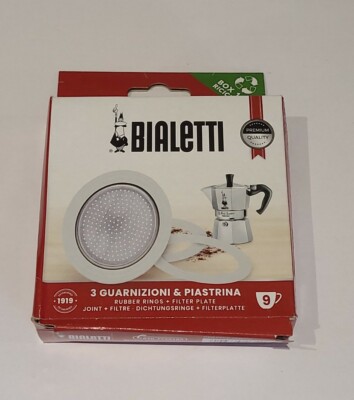 Bialetti Ricambi 3 Ersatz- dichtungen +1 Filter 9 Tassen