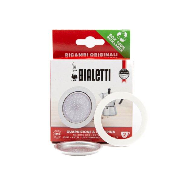 Bialetti Ricambi 3 Ersatz- dichtungen +1 Filter 2 Tassen