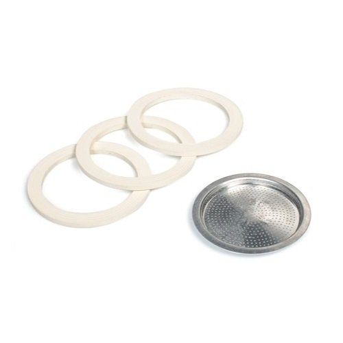 Bialetti Ricambi 3 Ersatz- dichtungen +1 Filter 1 Tasse