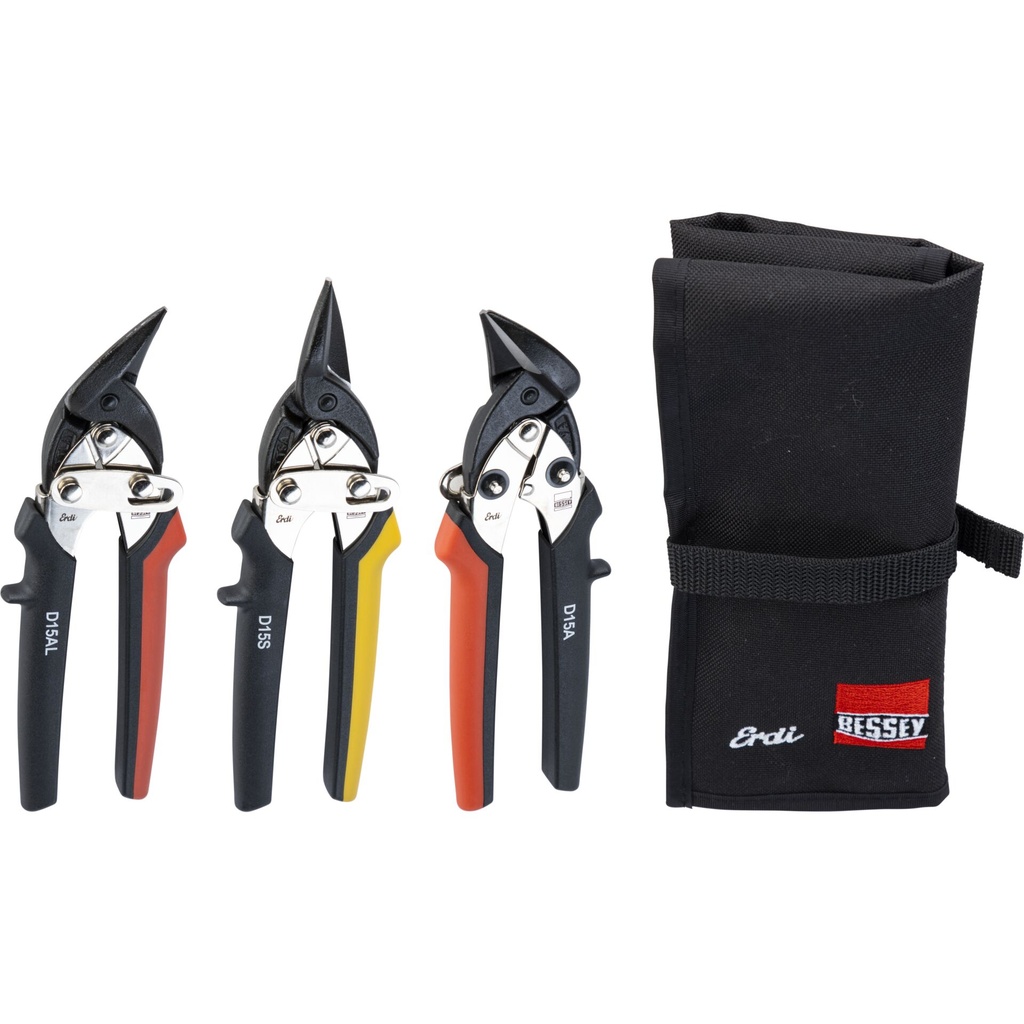 BESSEY Set of shape and straight cutting snips in bag     DSET15