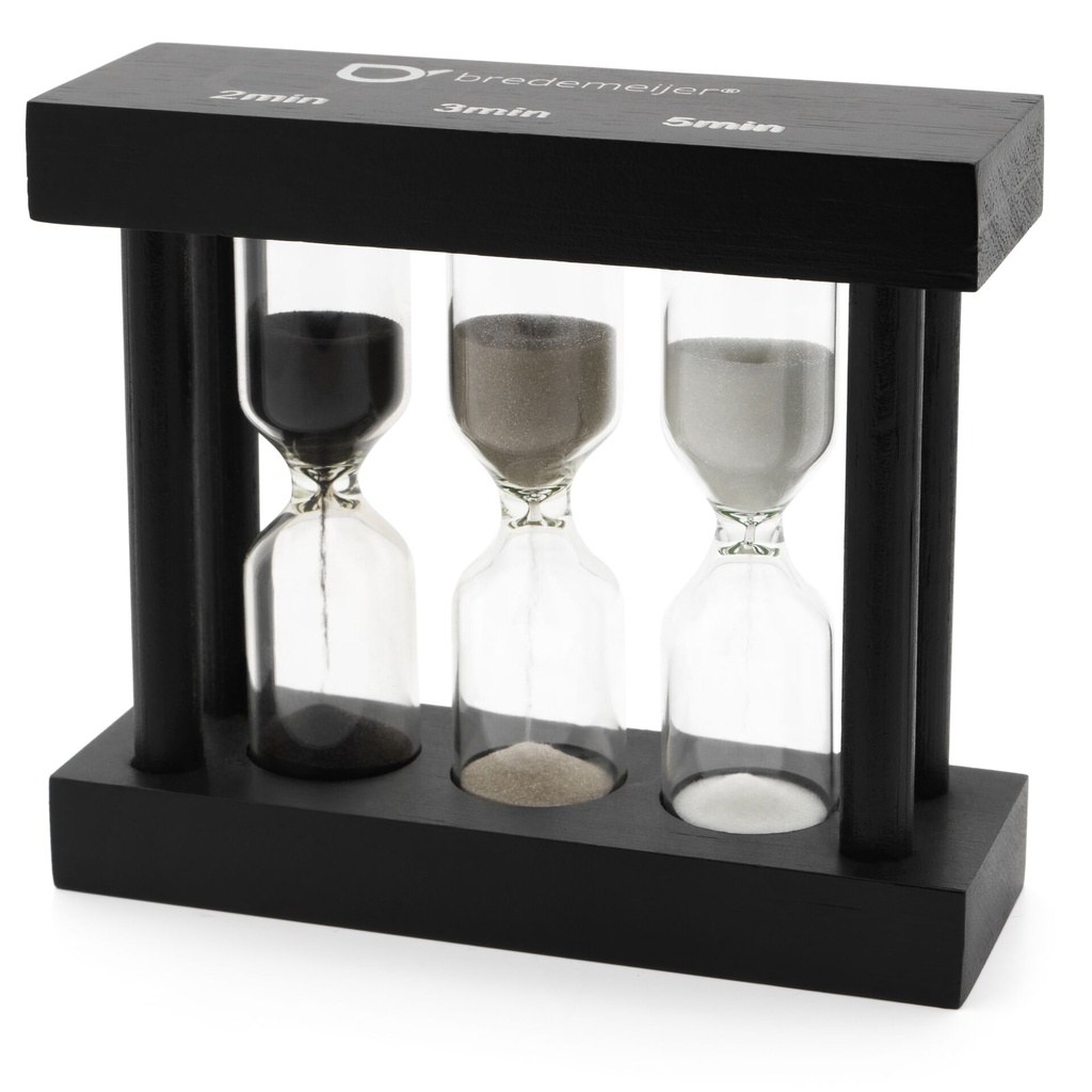 Bredemeijer Tea Timer 3fold black 2/3/5 Minutes 195005