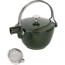 Staub Teekanne 1,15 L basilikum- grün Gusseisen, rund