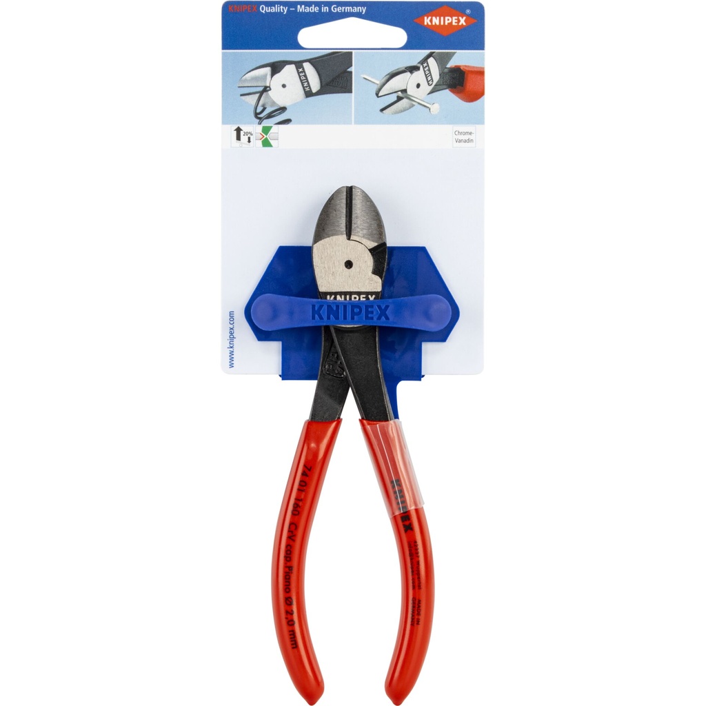 KNIPEX High Leverage Diagonal Cuttr 160 mm, plastic coating