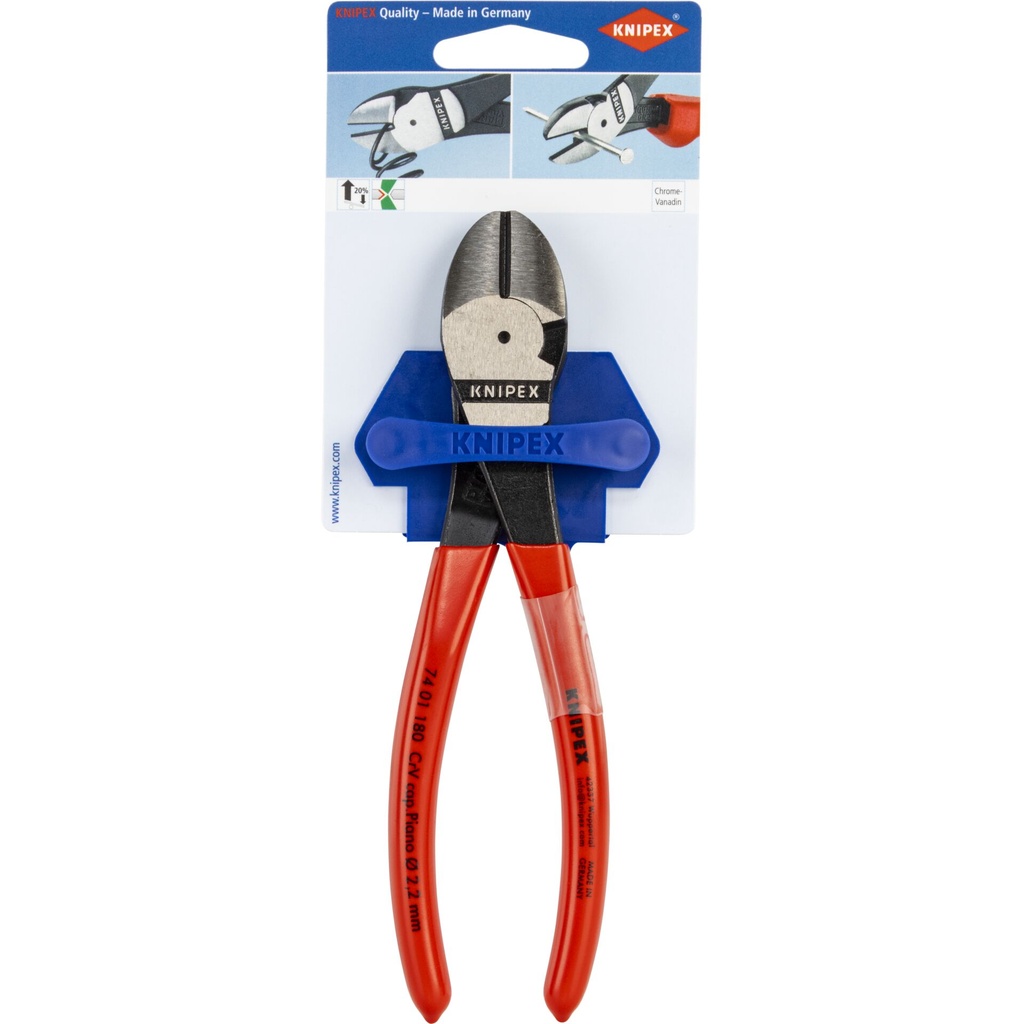 KNIPEX Kraft-Seitenschneider 180 mm, Kunststoff überzogen