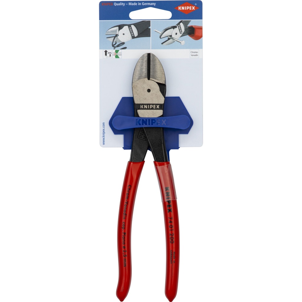 KNIPEX Kraft-Seitenschneider 200 mm, Kunststoff überzogen