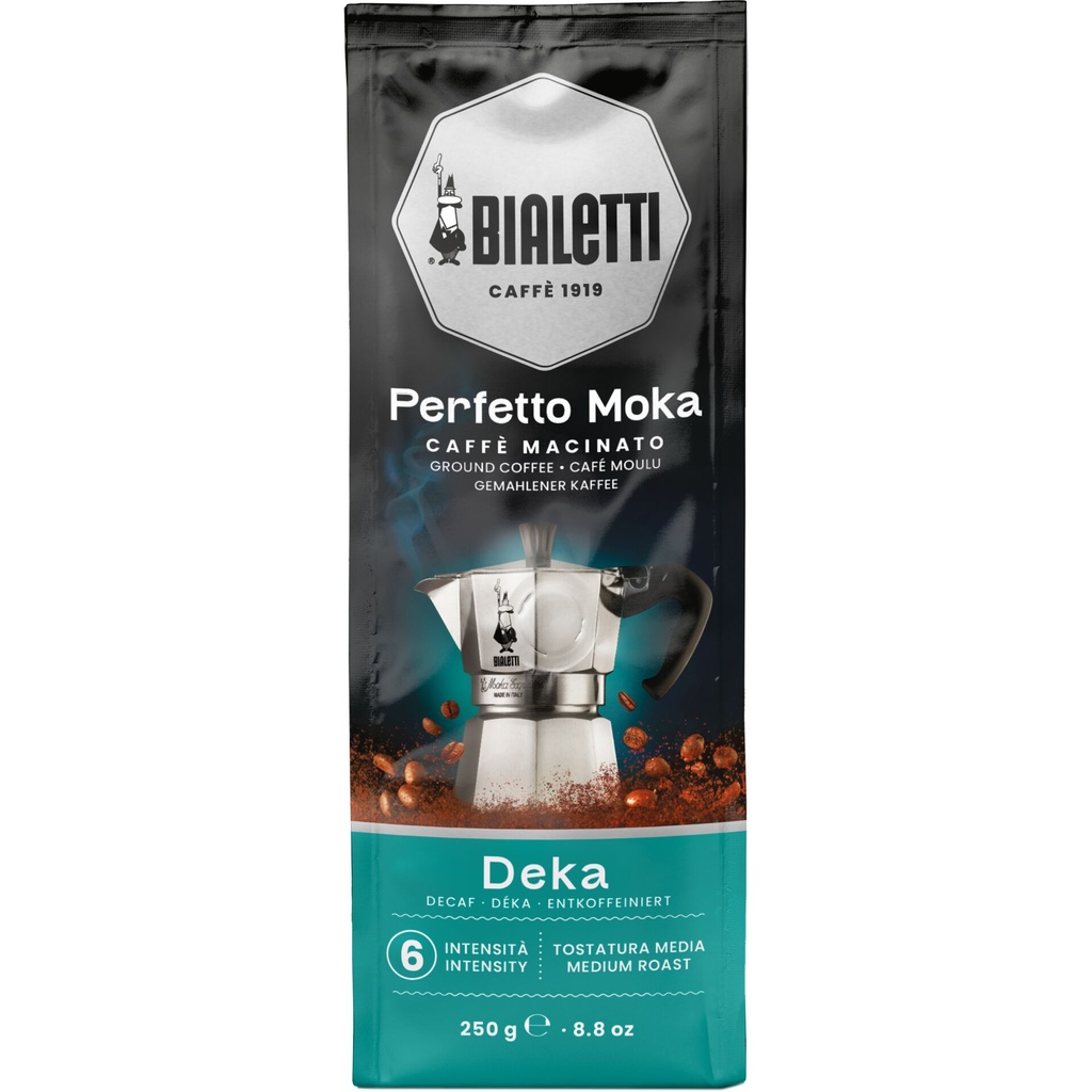 Bialetti Perfetto Moka Deka decaffeinated ground coffee 250g