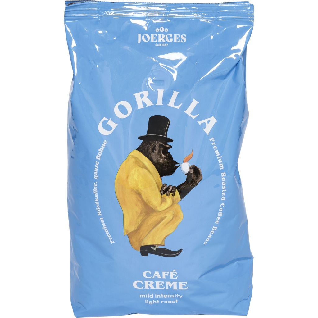 Joerges Gorilla Cafè Creme blue 1 Kg Coffee Beans