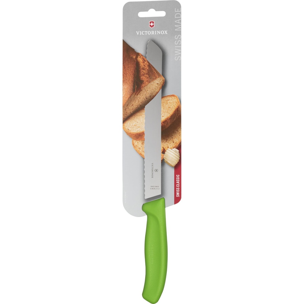 Victorinox Brotmesser 21cm grün Wellenschliff