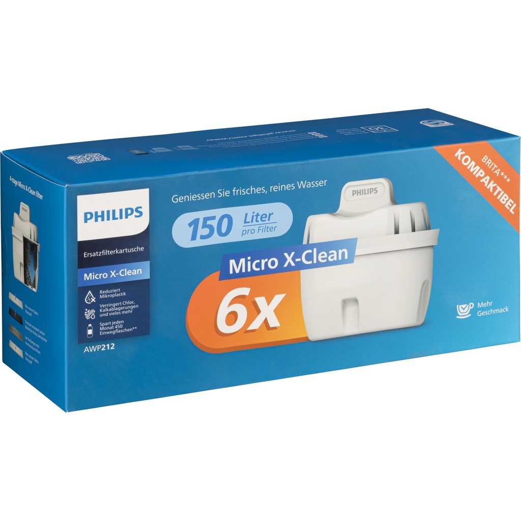 Philips Micro X-clean Wasserfilterkartuschen 6-pack