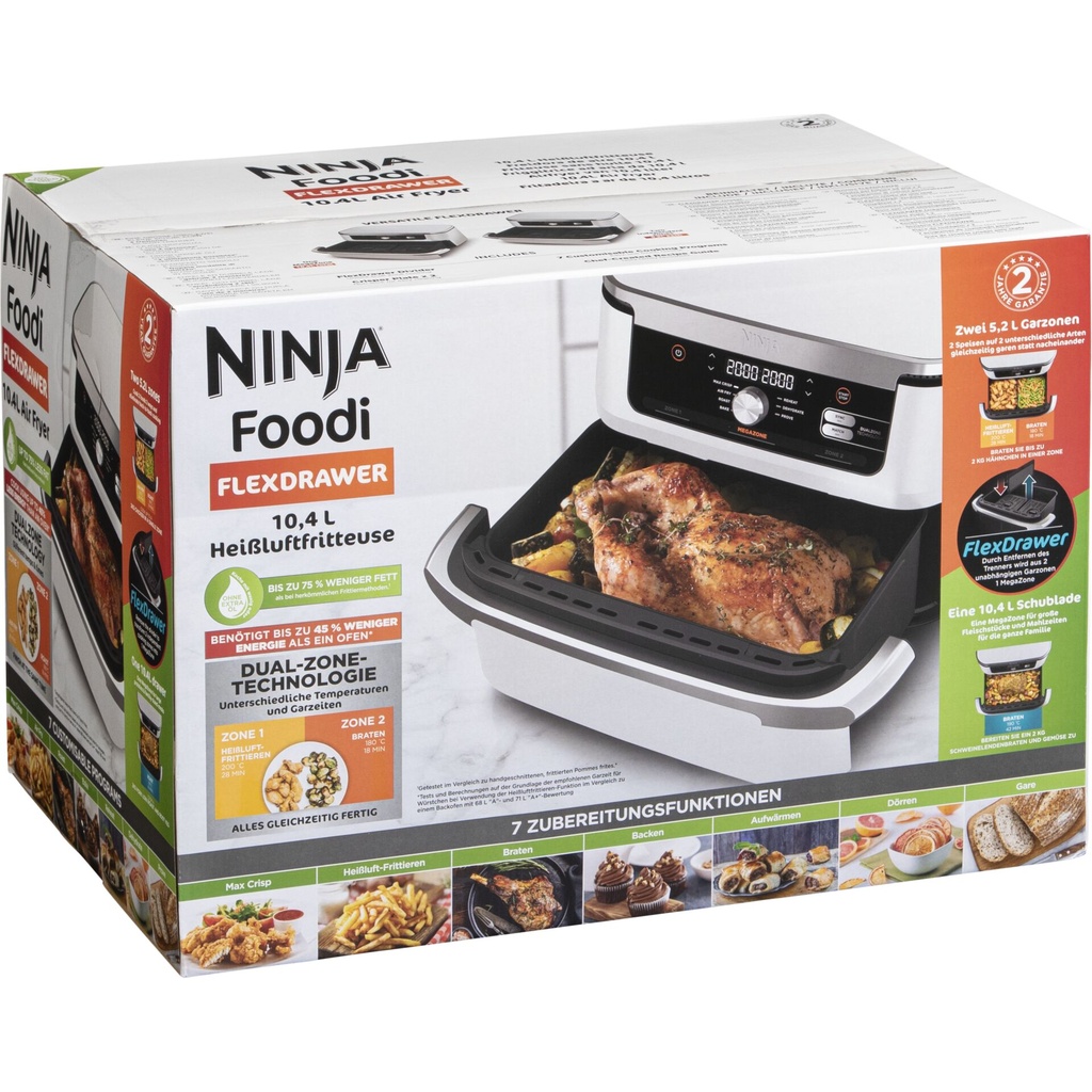 Ninja AF500EUWH Foodi FlexDrawer 10,4l, weiß