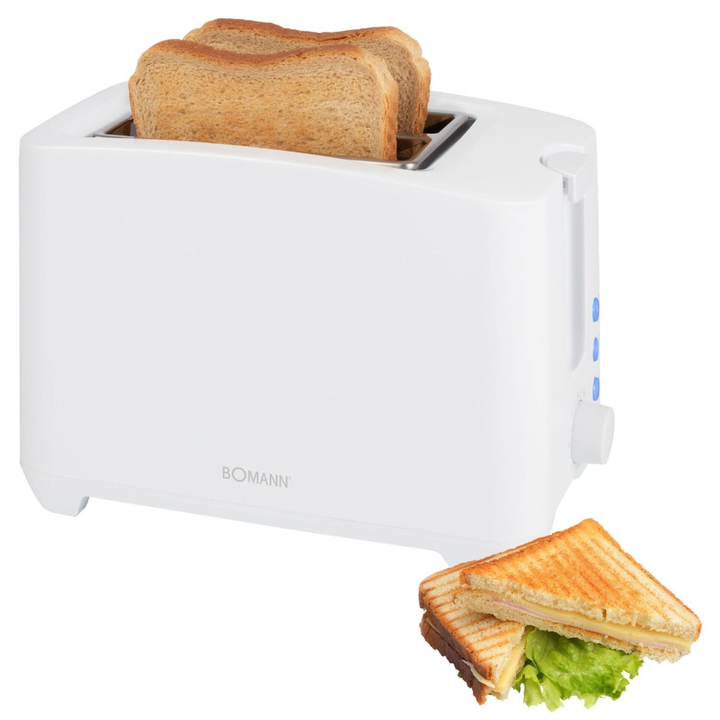 Bomann TA 6065 CB white 2 Slice Toaster