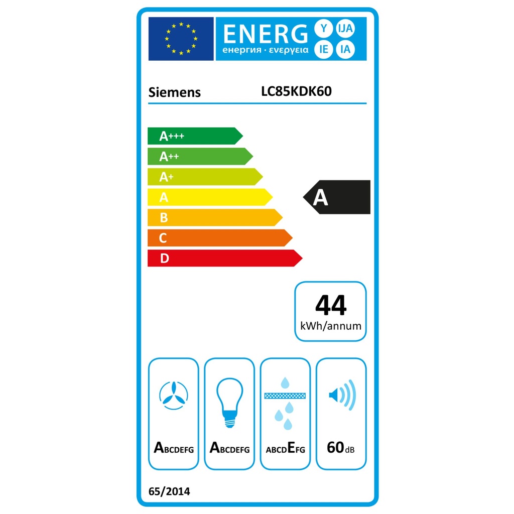 Siemens LC85KDK60 IQ100 Angled Cooker Hood