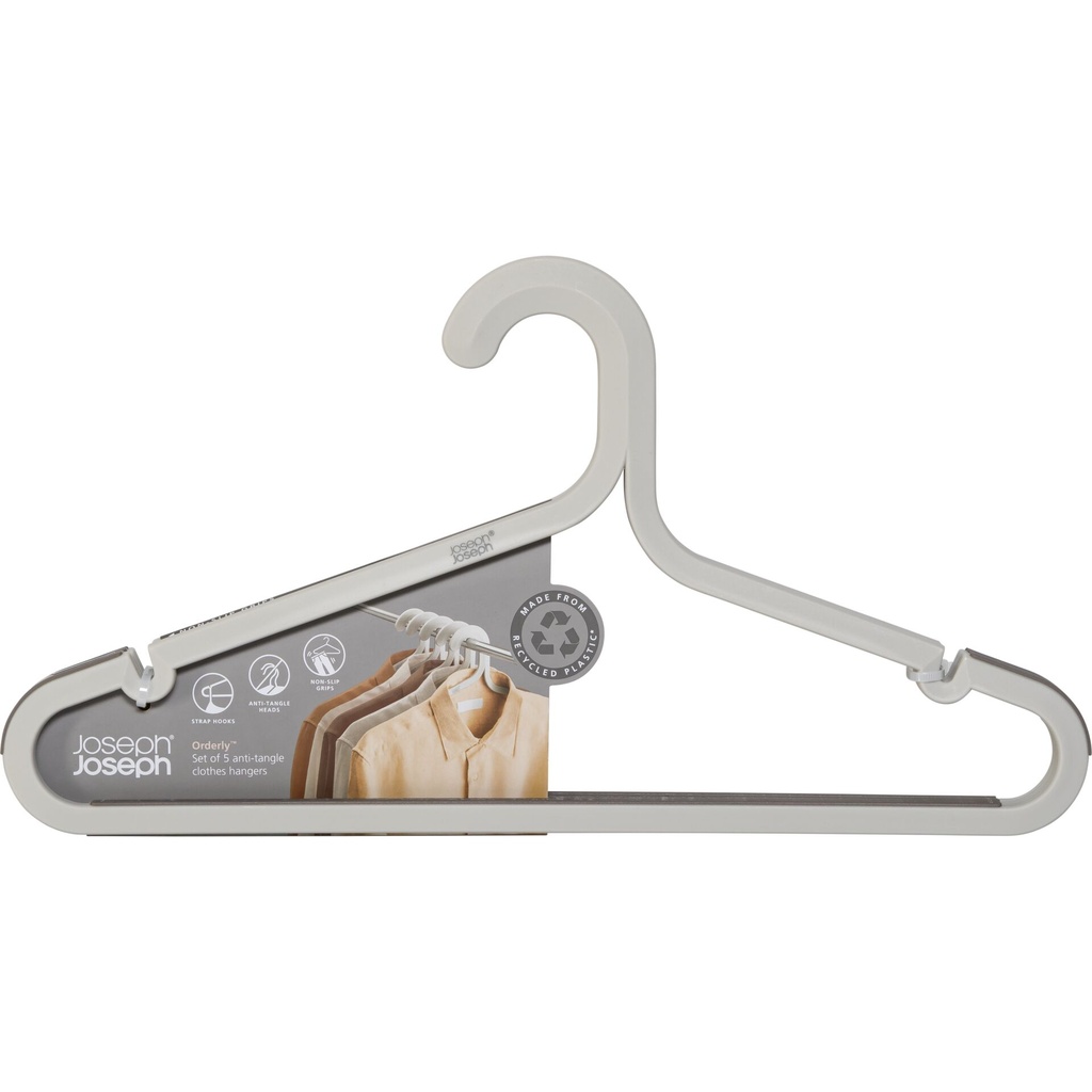 Joseph Joseph Orderly Set of 5 Anti-tangle Ecru Clothes Hangers