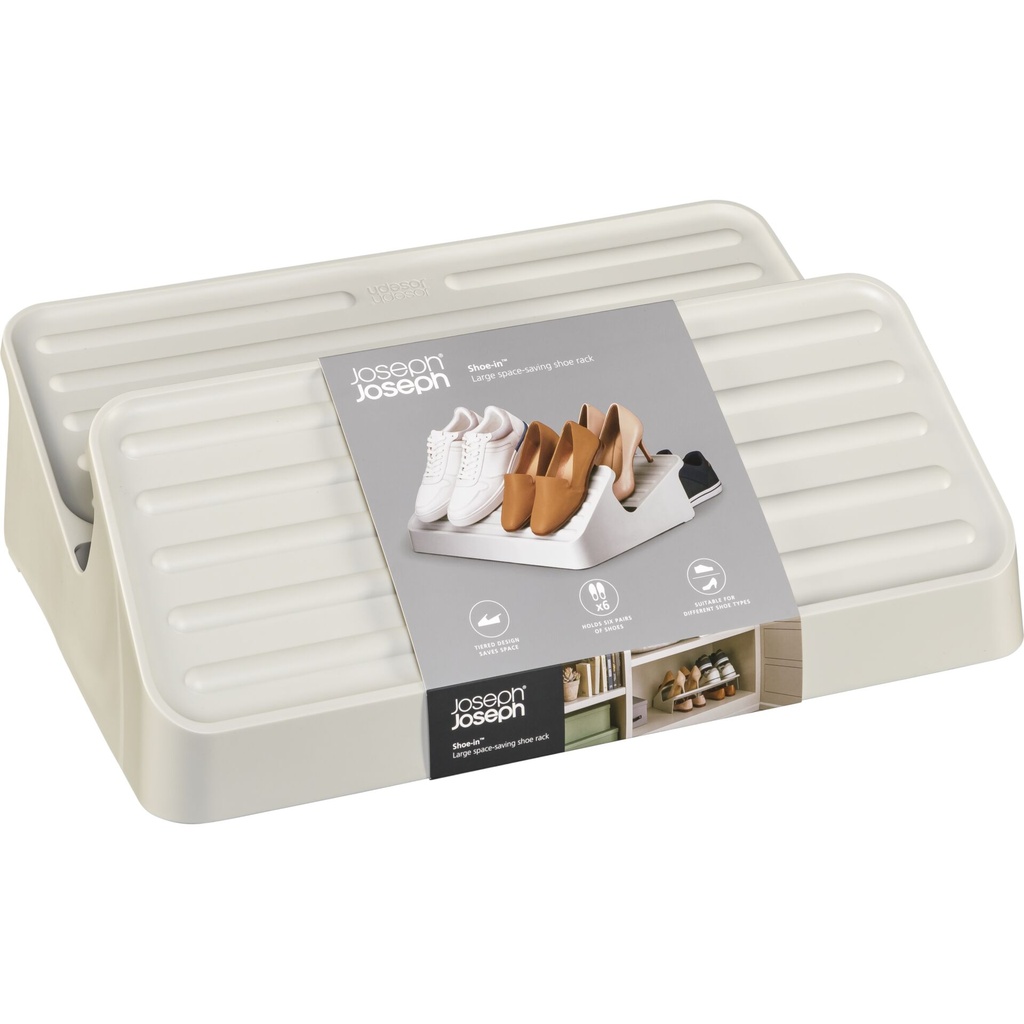 Joseph Joseph Shoe-In Large Space-saving Ecru Shoe Rack