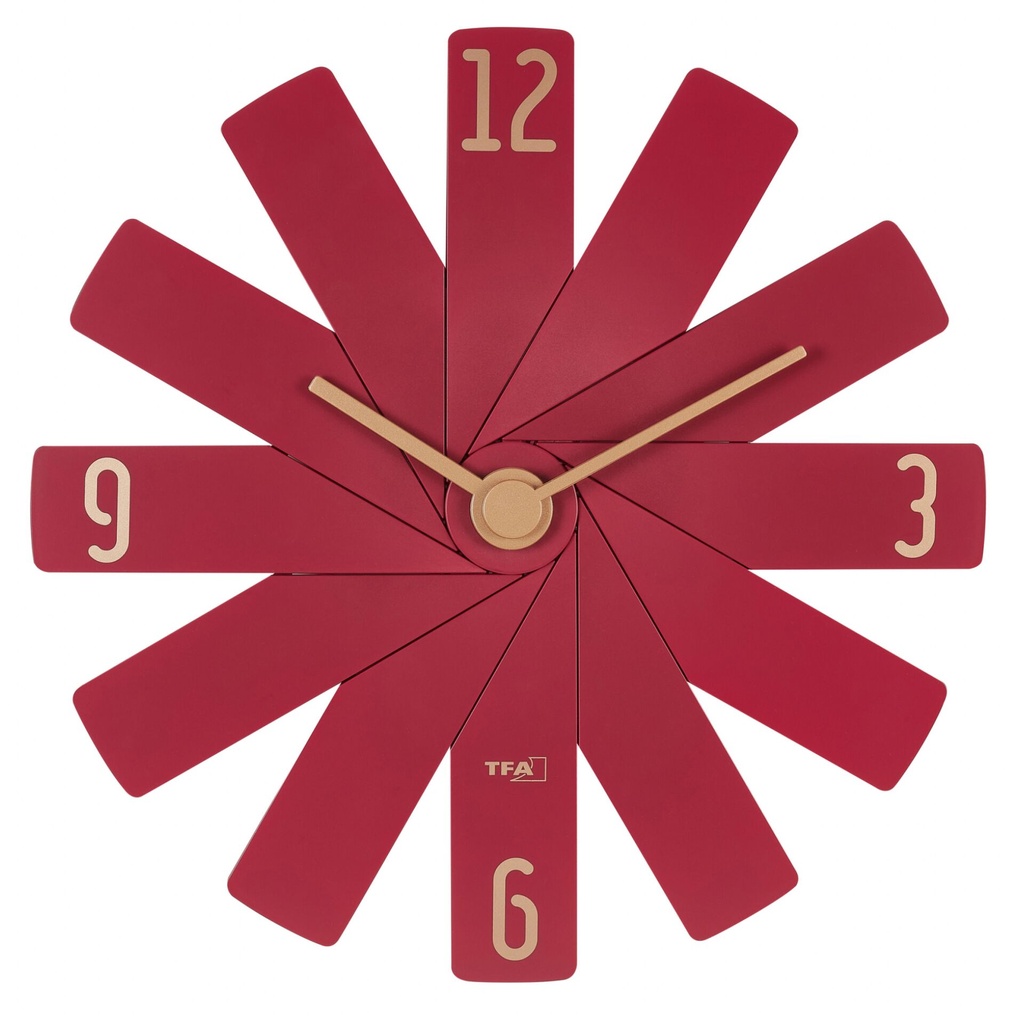 TFA Clock in the box red Wall Clock