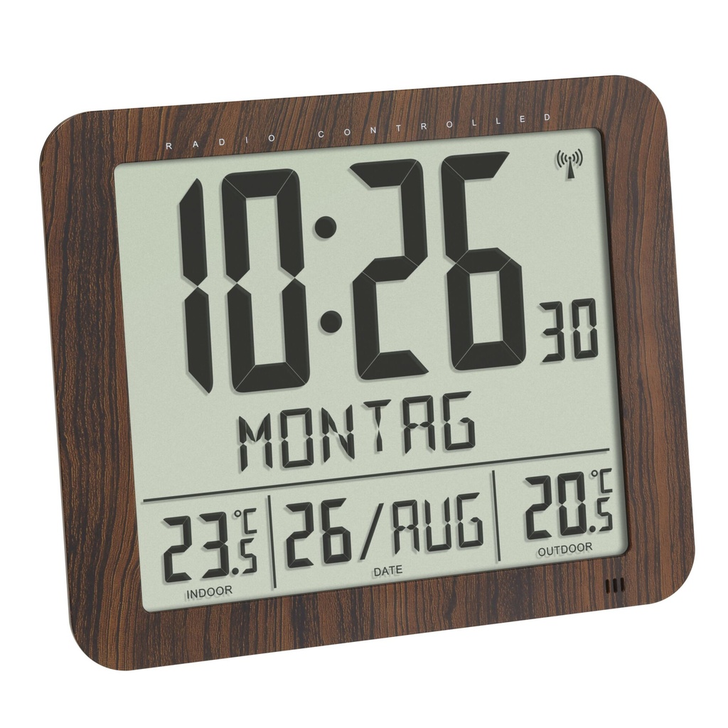 TFA 60.4518.08 Radio-controlled clock w.outdoor/indoor temperat.