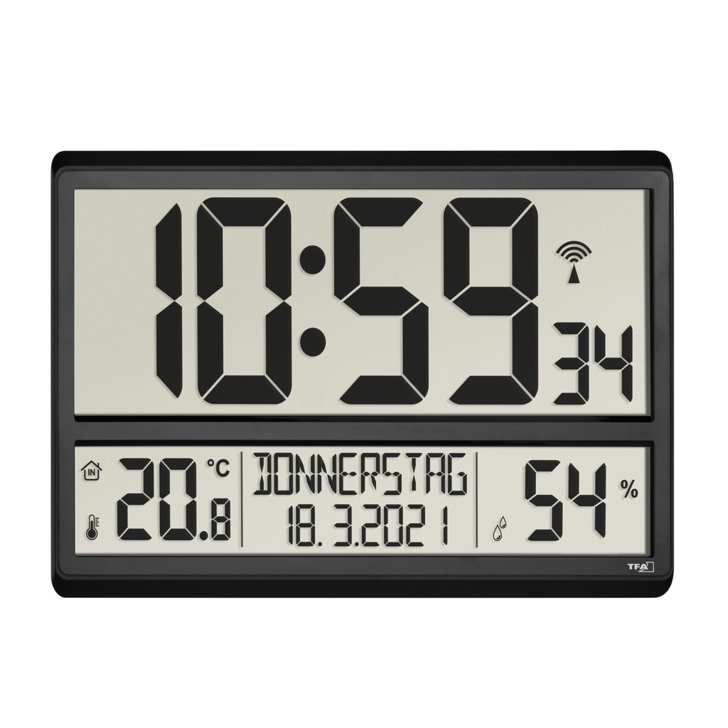 TFA 60.4520.01 radio-controlled clock with room climate