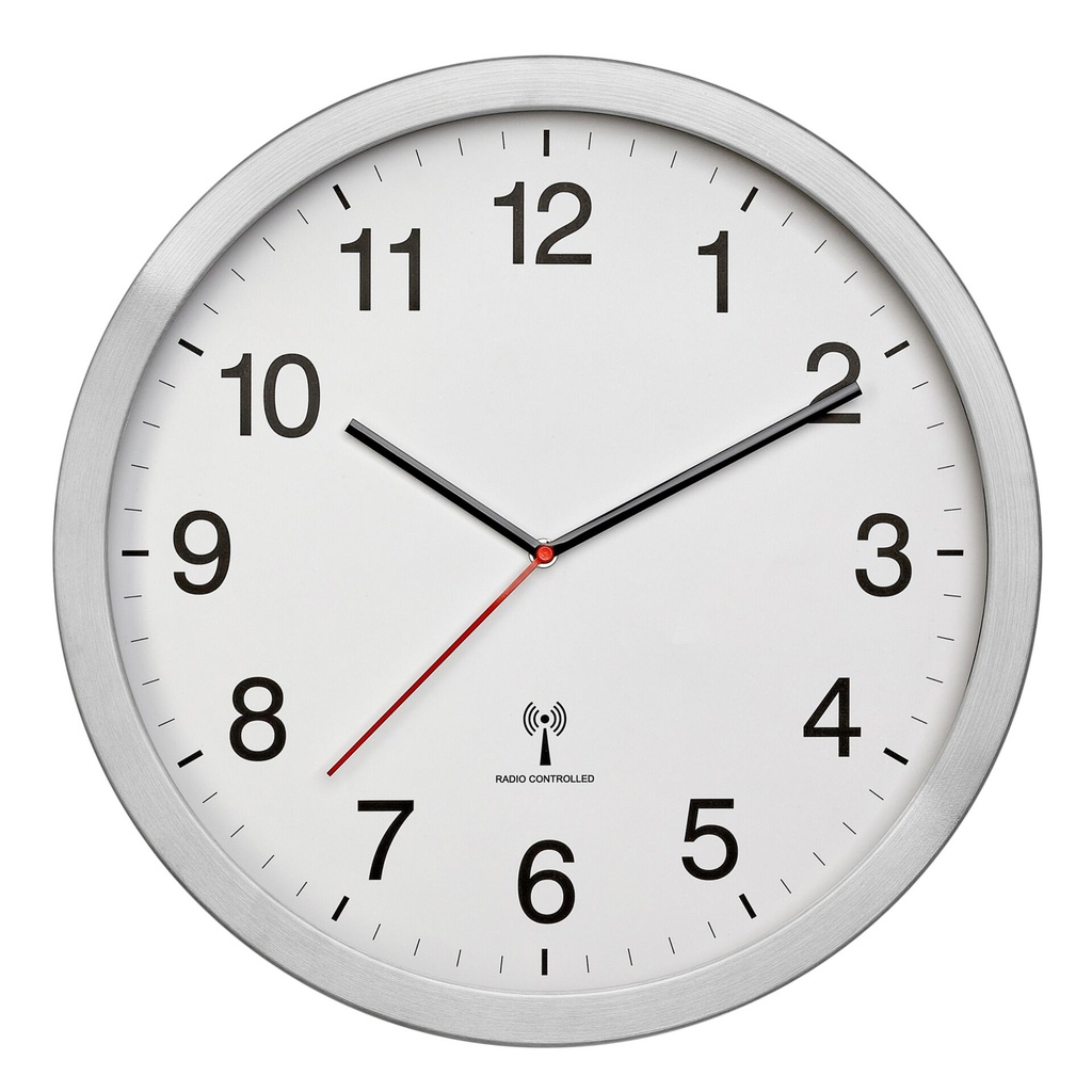 TFA 60.3545.02 Analogue XL radio controlled clock w.metal frame