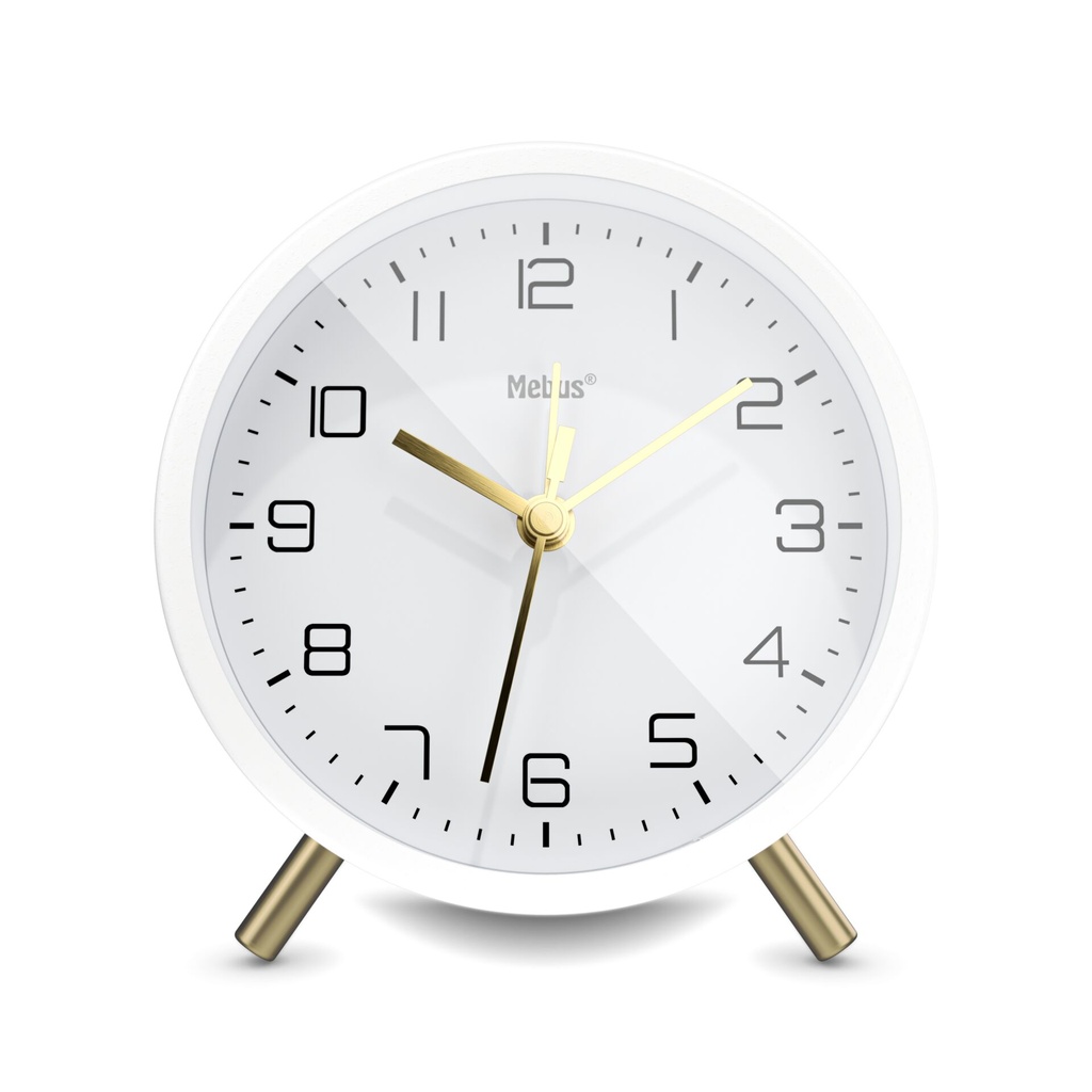 Mebus 56973 Weiß Quarzwecker