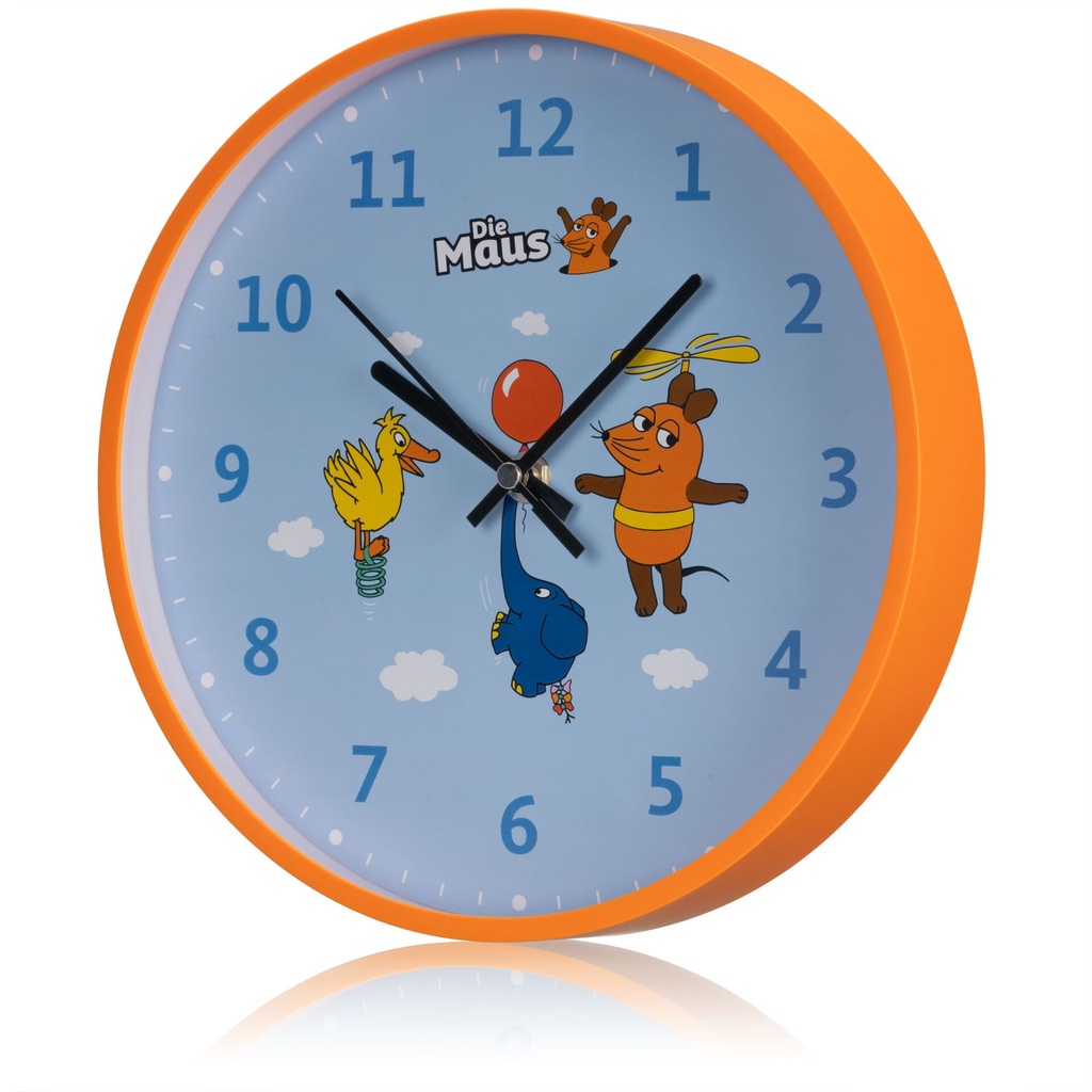 DieMaus Wall Clock for Kids Mouse, Elephant & Duck