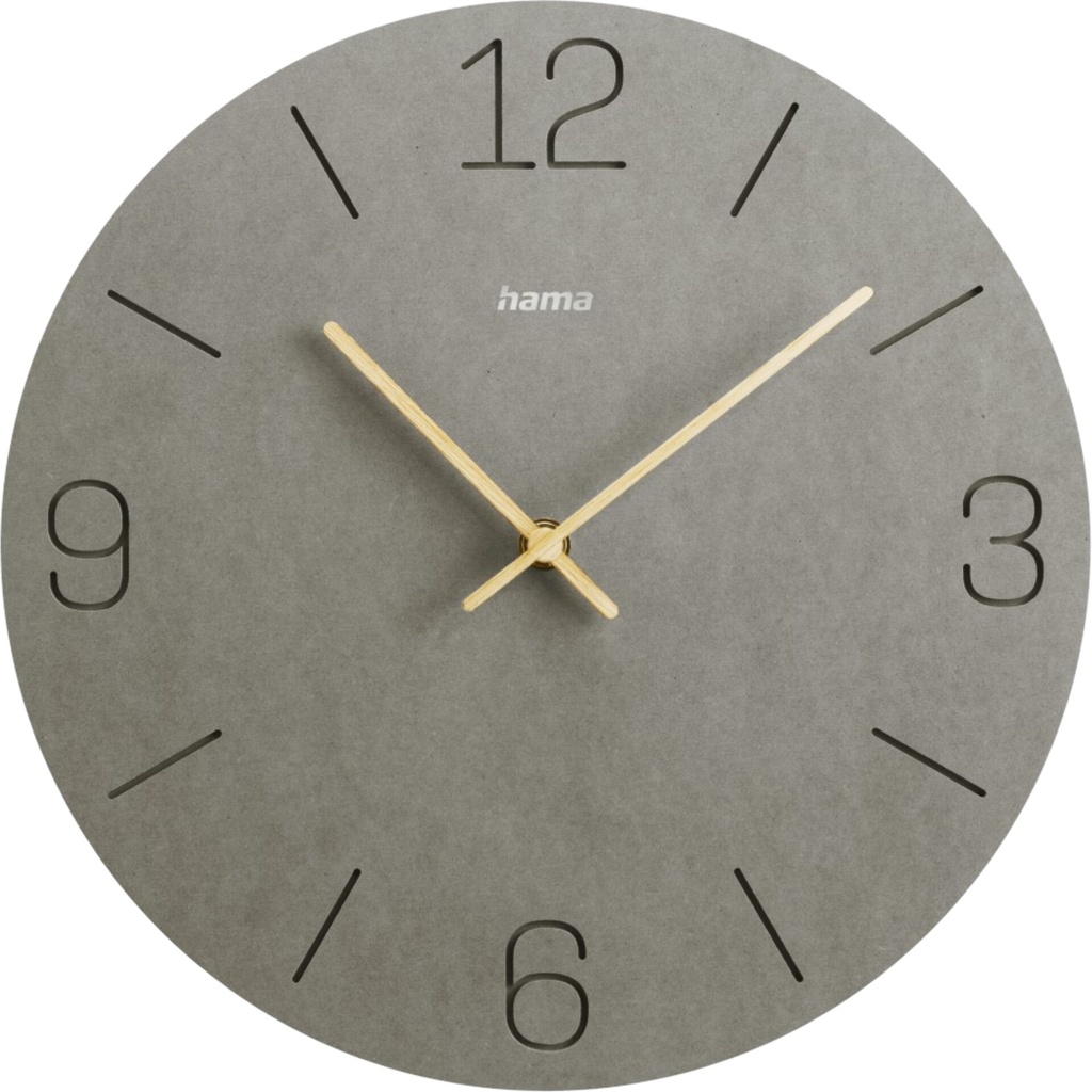 Hama Wall Clock Kreta grey 30cm engraved digits         185881