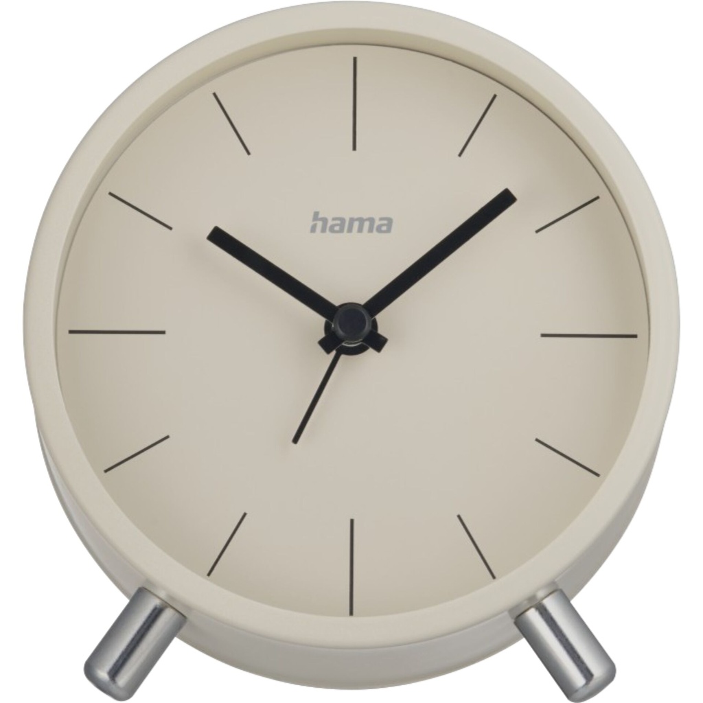 Hama Radio Clock Flores analogue w/o ticking, grey/beige   222229