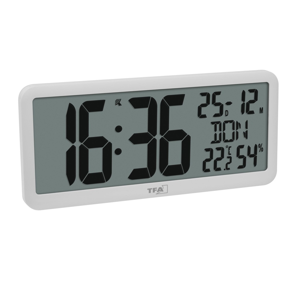 TFA 60.4525.02   weiß Digitale Funkuhr mit Raumklima