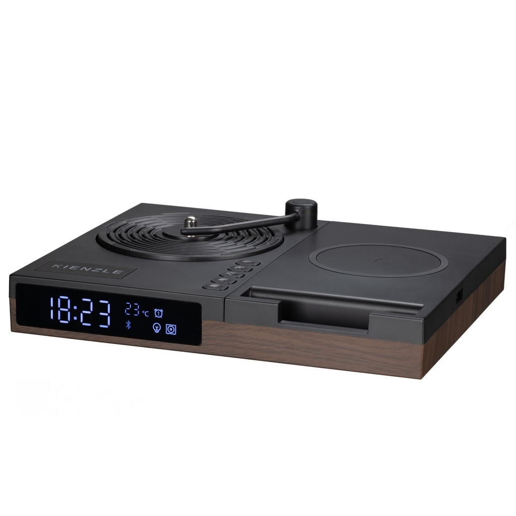 KIENZLE Alarm Clock w.Bluetooth Speaker and Wireless Charger