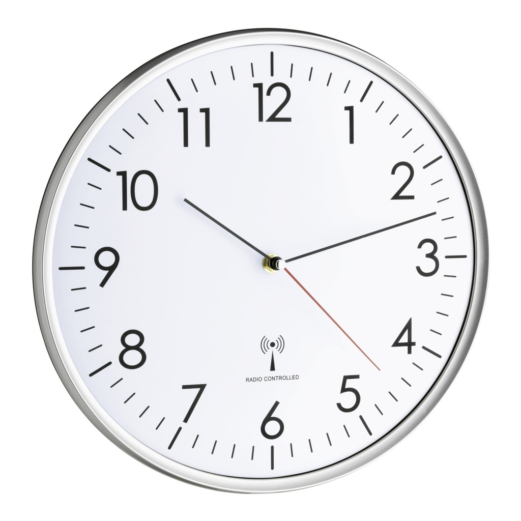 TFA 60.3514 white/silver Analogue RC Clock