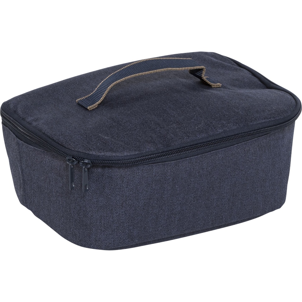 Reisenthel Coolerbag M pocket herringbone dark blue