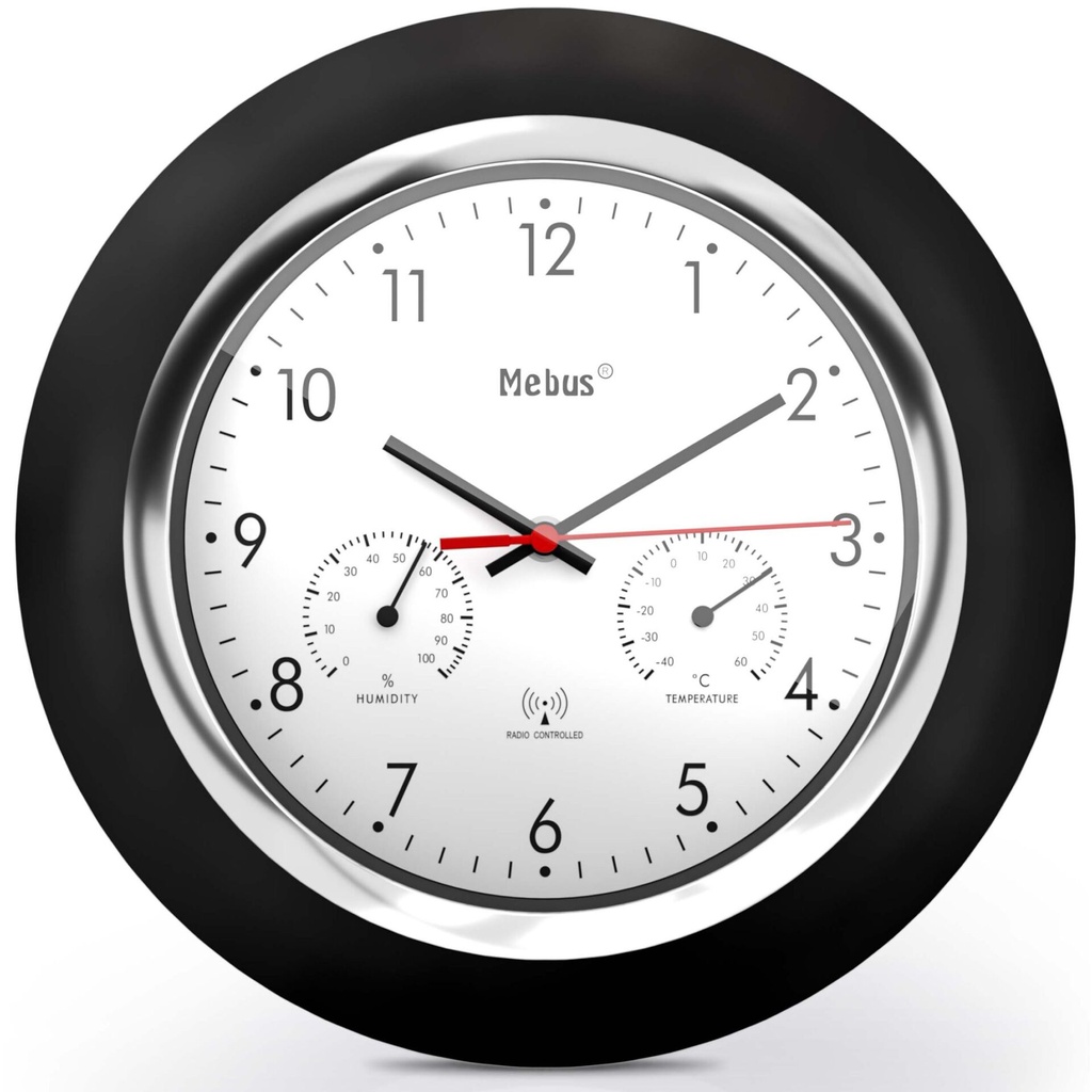 Mebus 19453 Radio controlled Wall Clock w. Thermo/Hygrometer