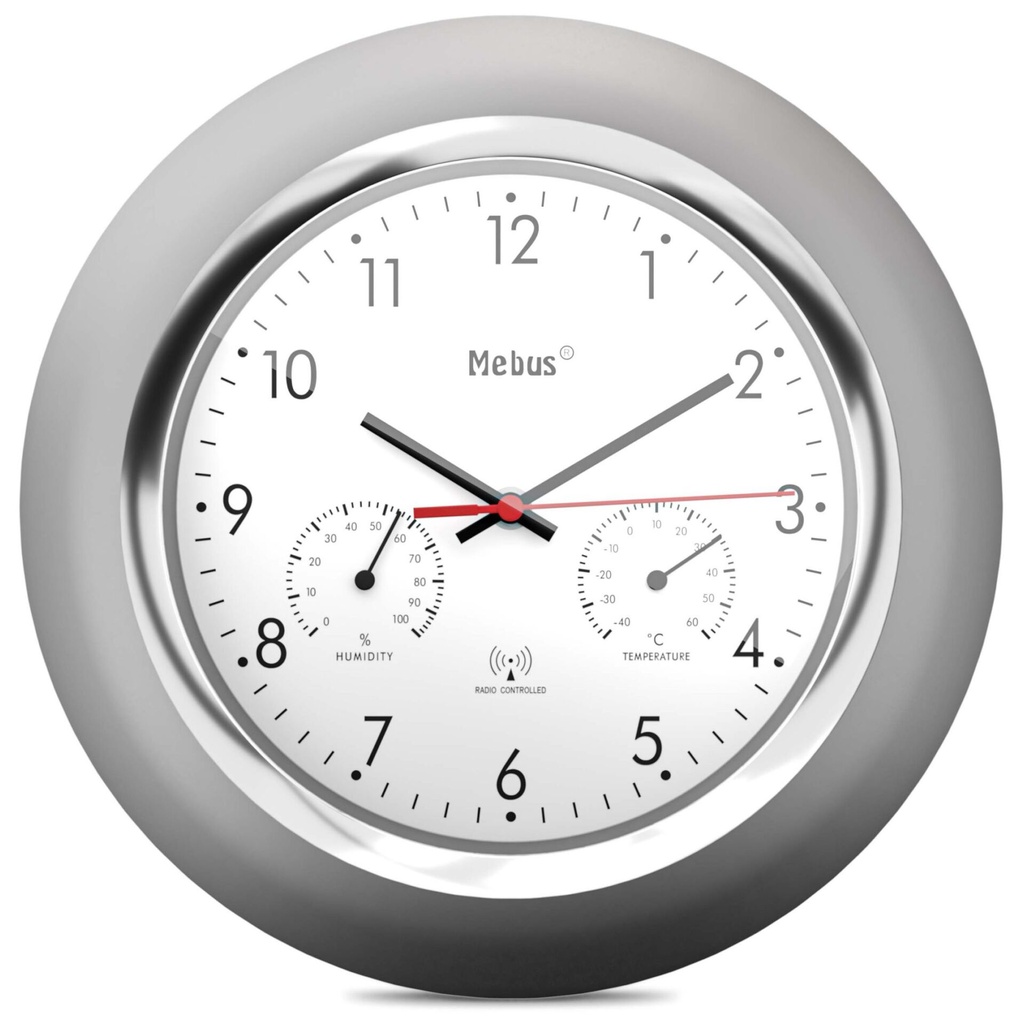 Mebus 19454 Radio controlled Wall Clock w. Thermo/Hygrometer
