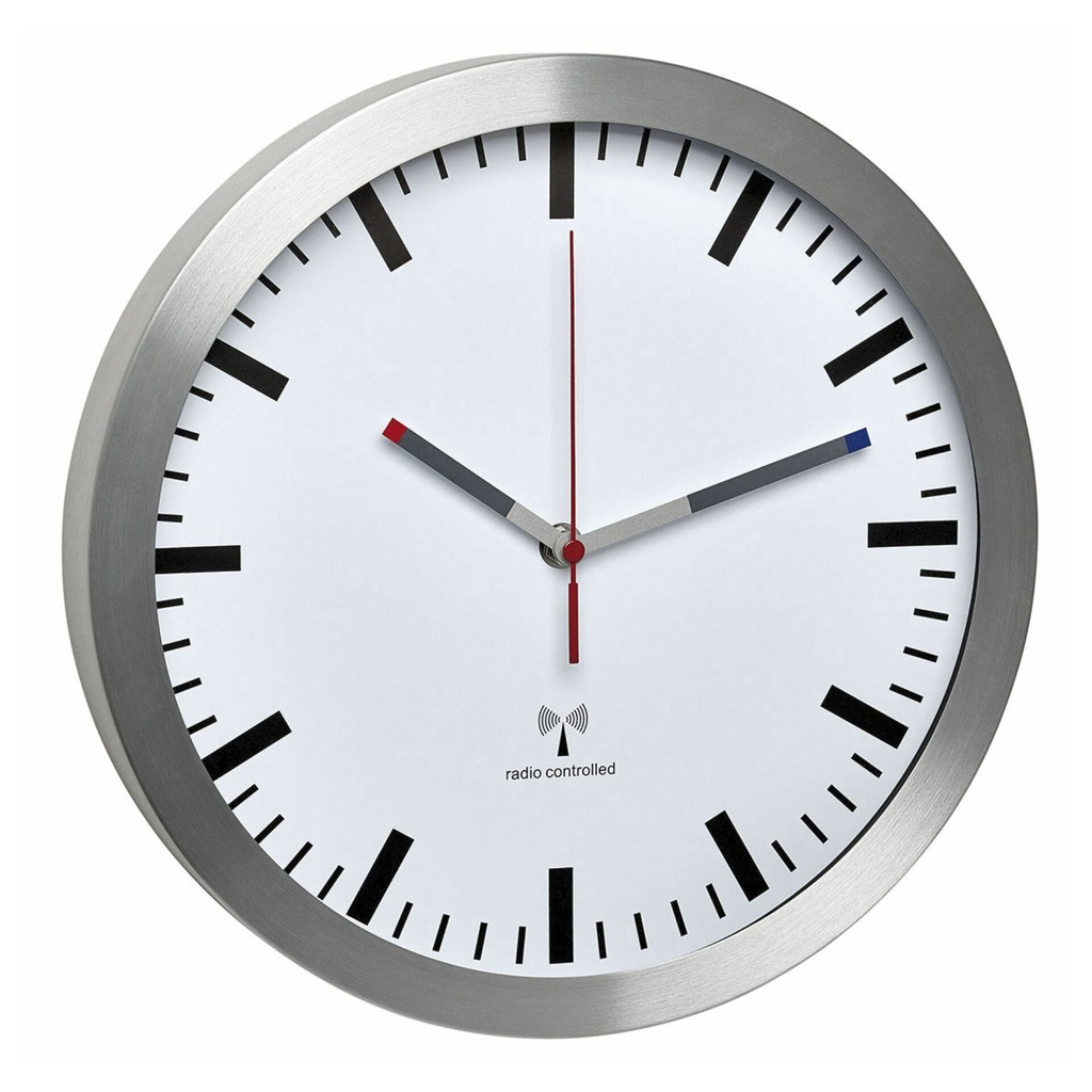 TFA 60.3528.02  radio-controlled wall clock aluminium