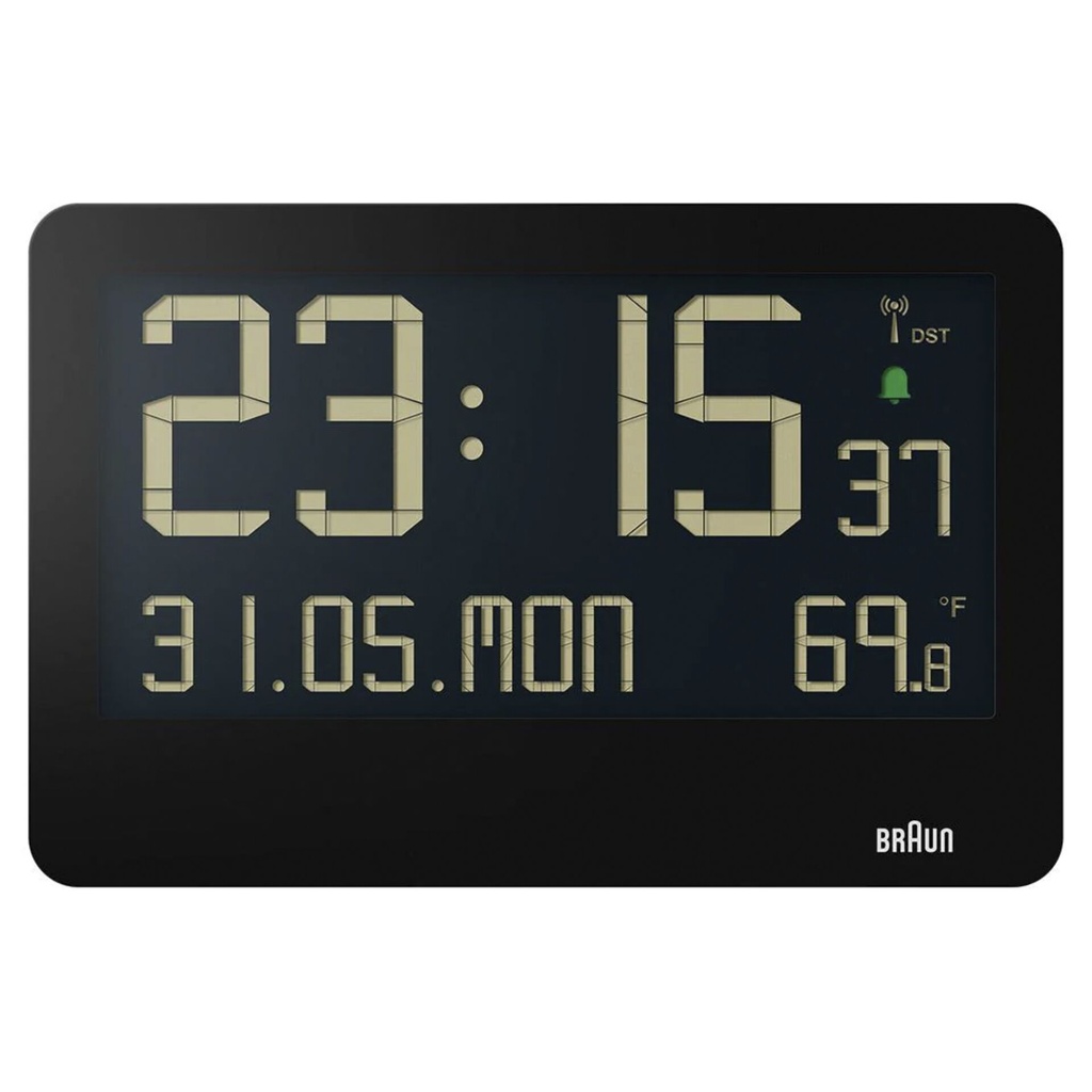 Braun BC 14 black Radio Wall Clock digital