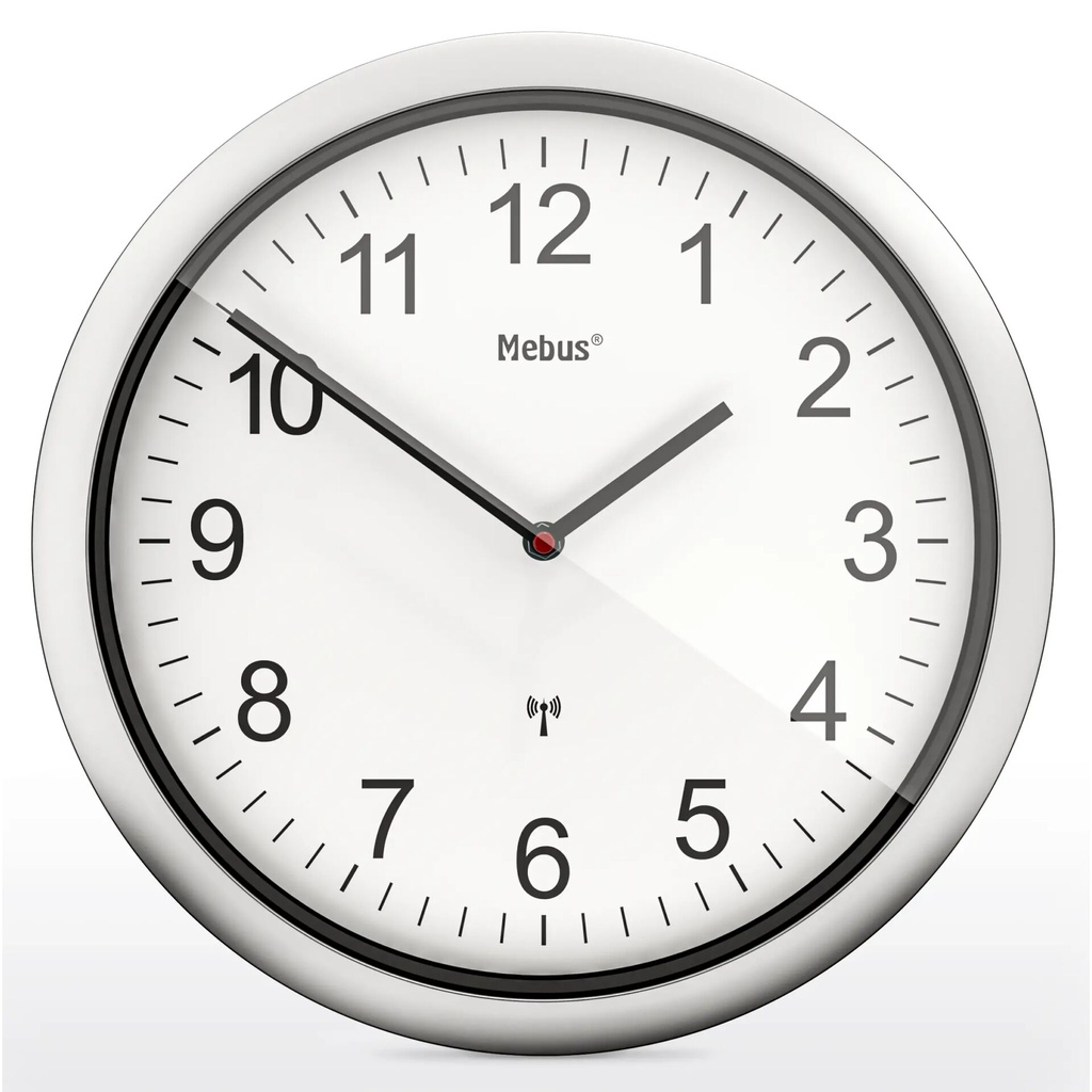 Mebus 19809 radio wall clock white/silver