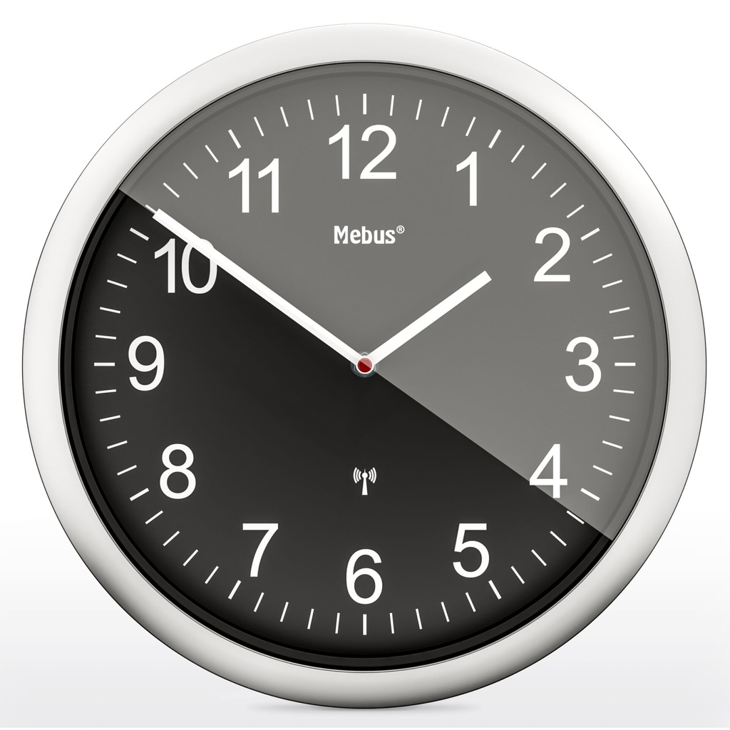 Mebus 19812 radio wall clock black/silver