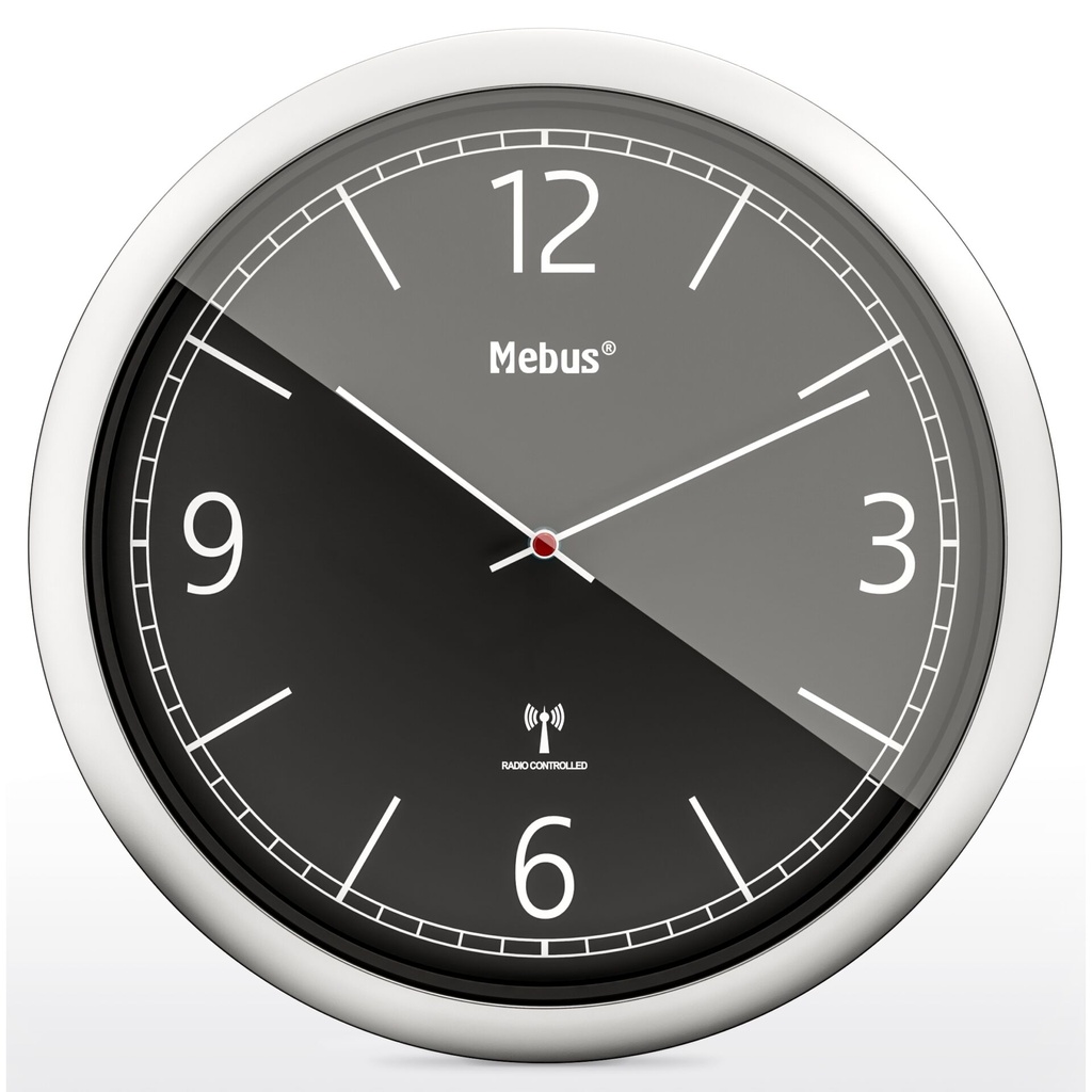 Mebus 19813 radio wall clock black/silver