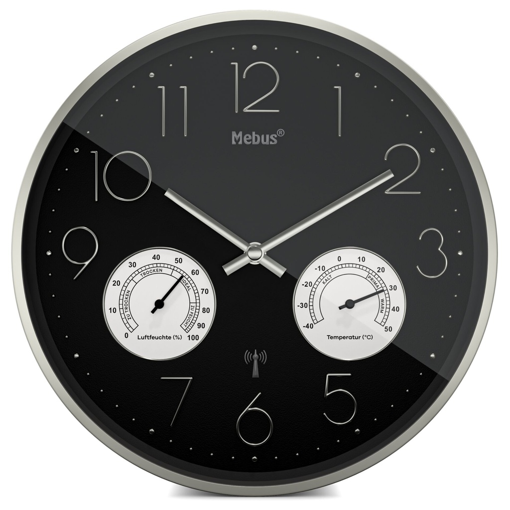 Mebus 12988 radio wall clock with Thermo-Hygrometer