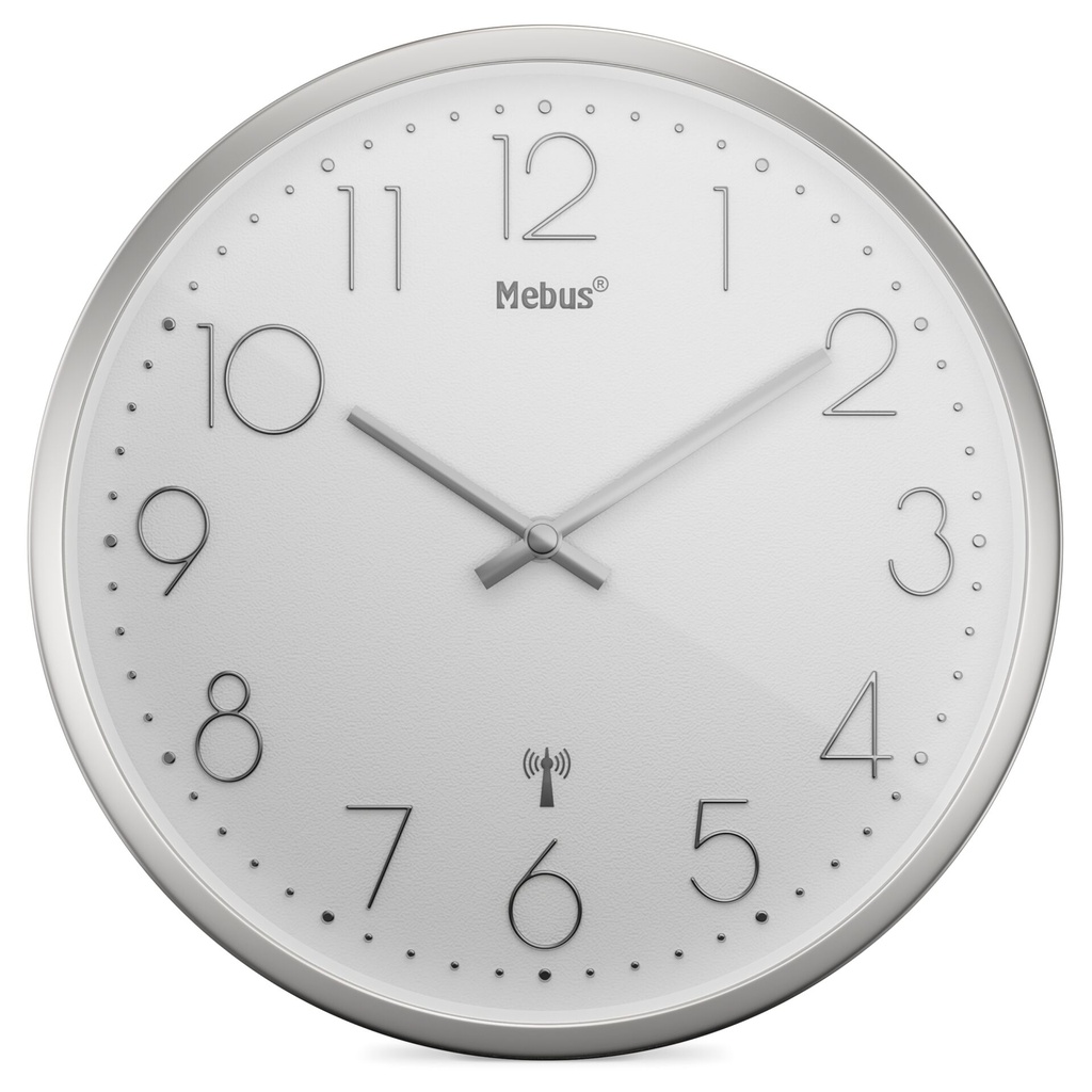 Mebus 19776 radio wall clock Silver/white