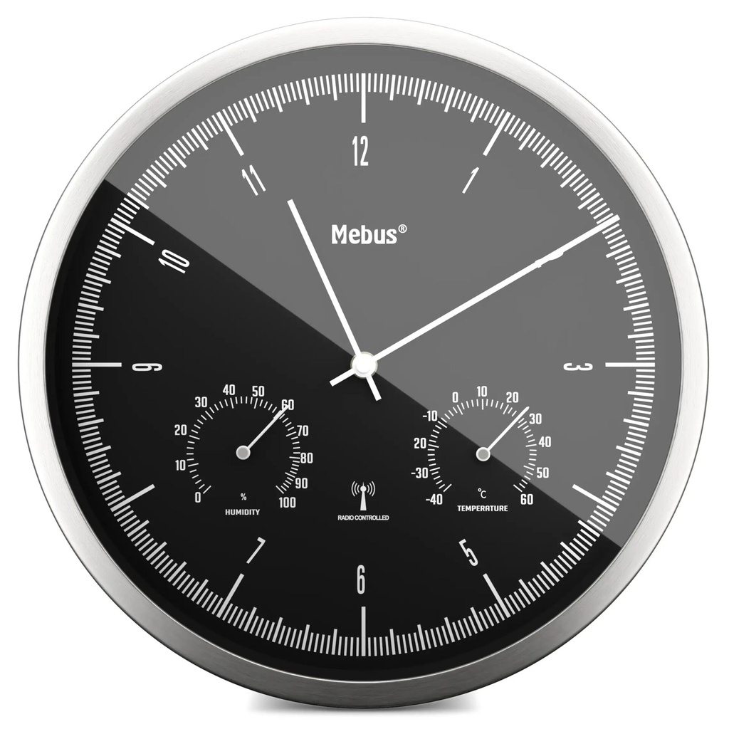 Mebus 19777 radio wall clock with Thermo-Hygrometer