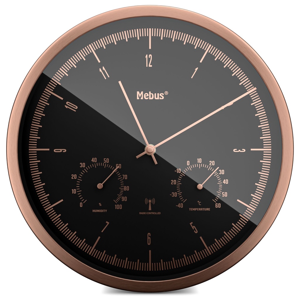 Mebus 19778 radio wall clock with Thermo-Hygrometer